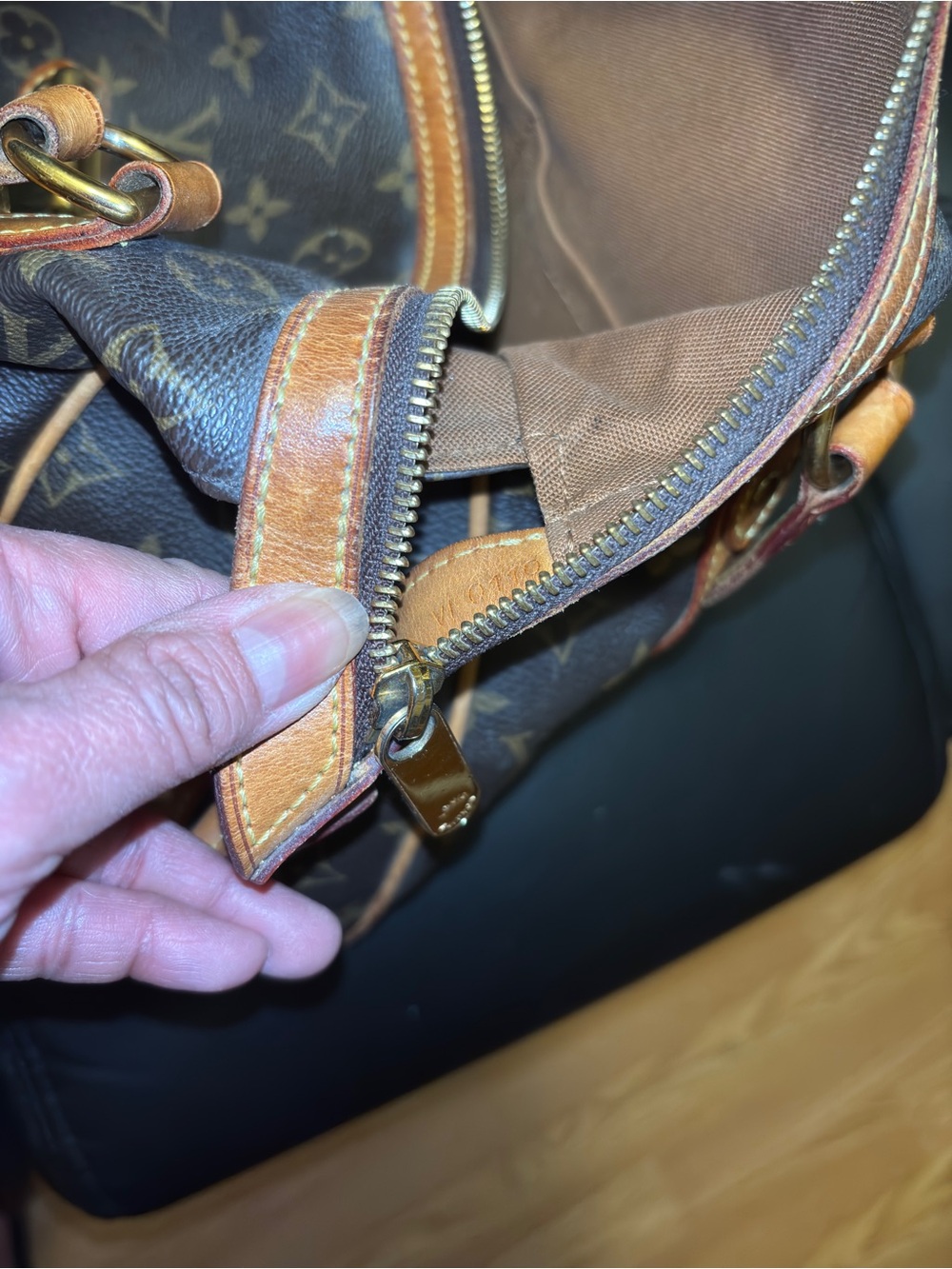 Louis Vuitton Monogram Canvas Satchel with Vachetta Trim - Brown & Tan - Picture 7 of 8